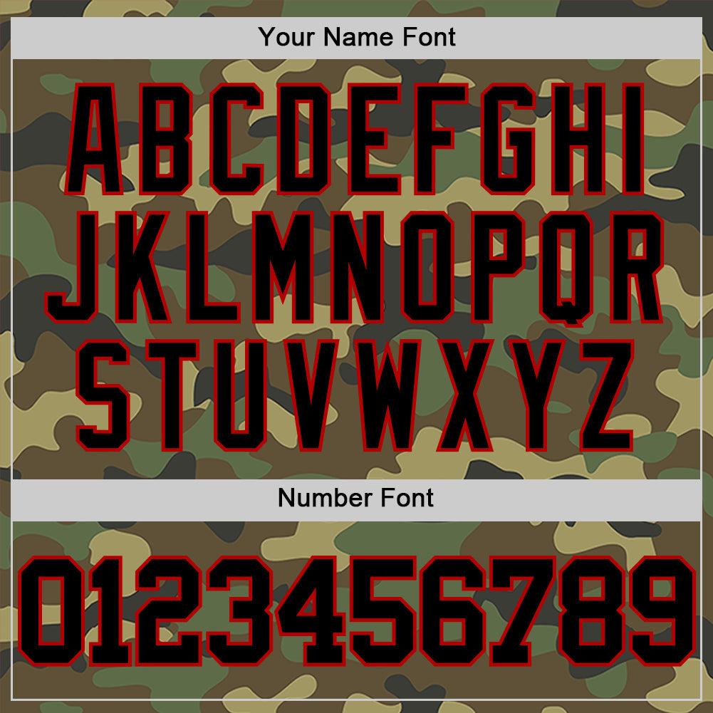Custom Camo Black-Red Authentic Salute To Service Basketball Jersey