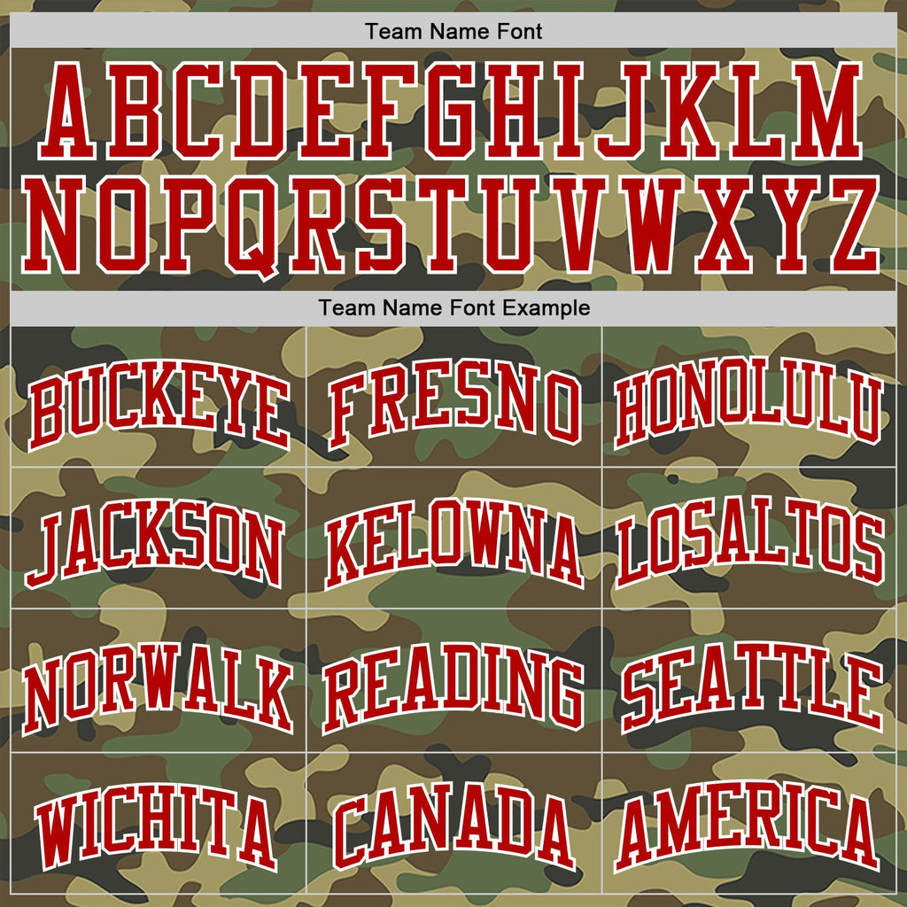 Custom Camo Red-White Authentic Salute To Service Basketball Jersey