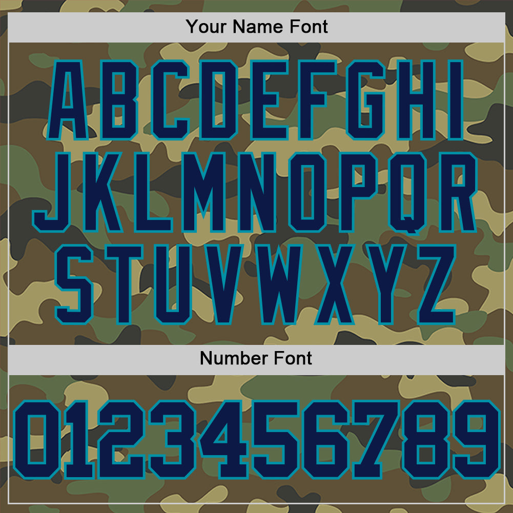Custom Camo Navy-Teal Authentic Salute To Service Basketball Jersey