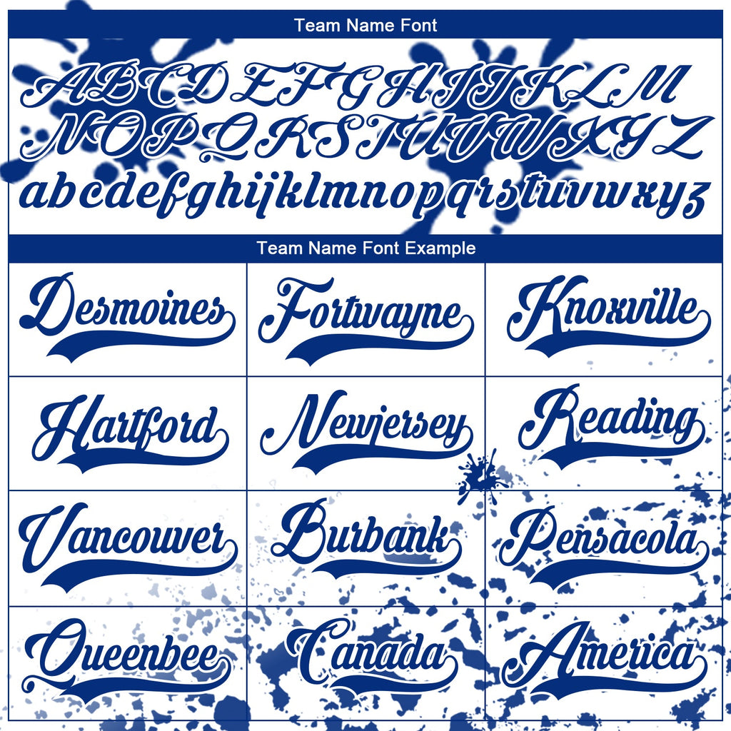 Custom Camo Royal-White Splash Hockey Lace Neck Jersey