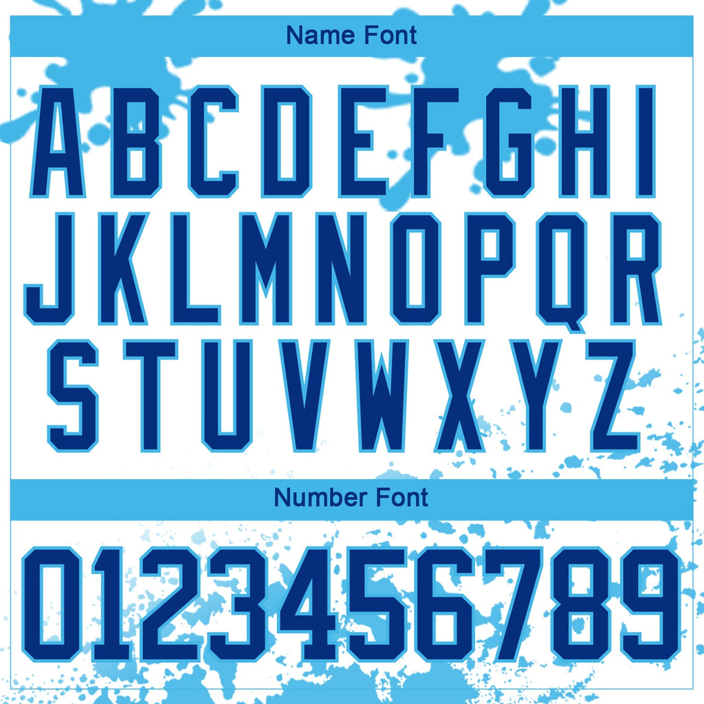 Custom Camo Royal Sky Blue-White Splash Hockey Lace Neck Jersey
