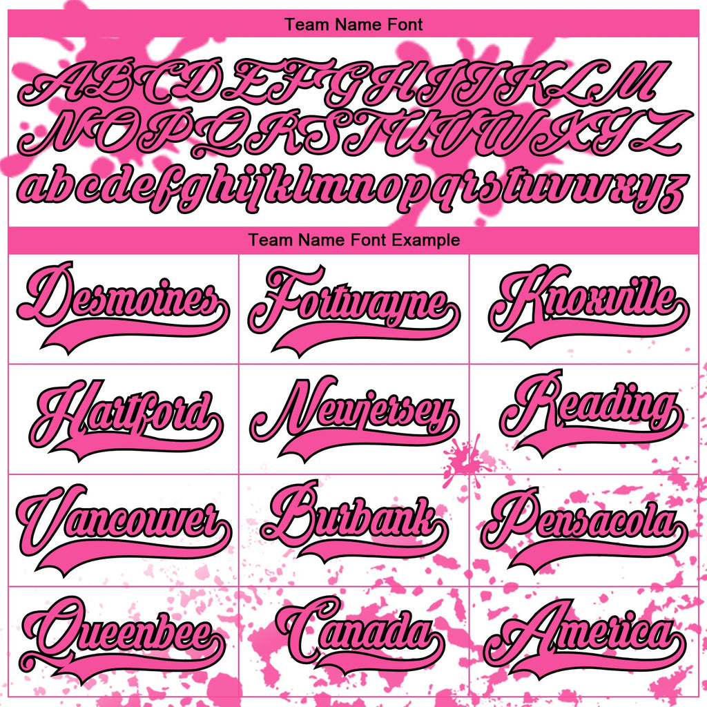 Custom Camo Pink Black-White Splash Hockey Lace Neck Jersey