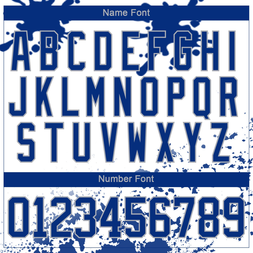 Custom Camo Royal Gray-White Splash Hockey Lace Neck Jersey