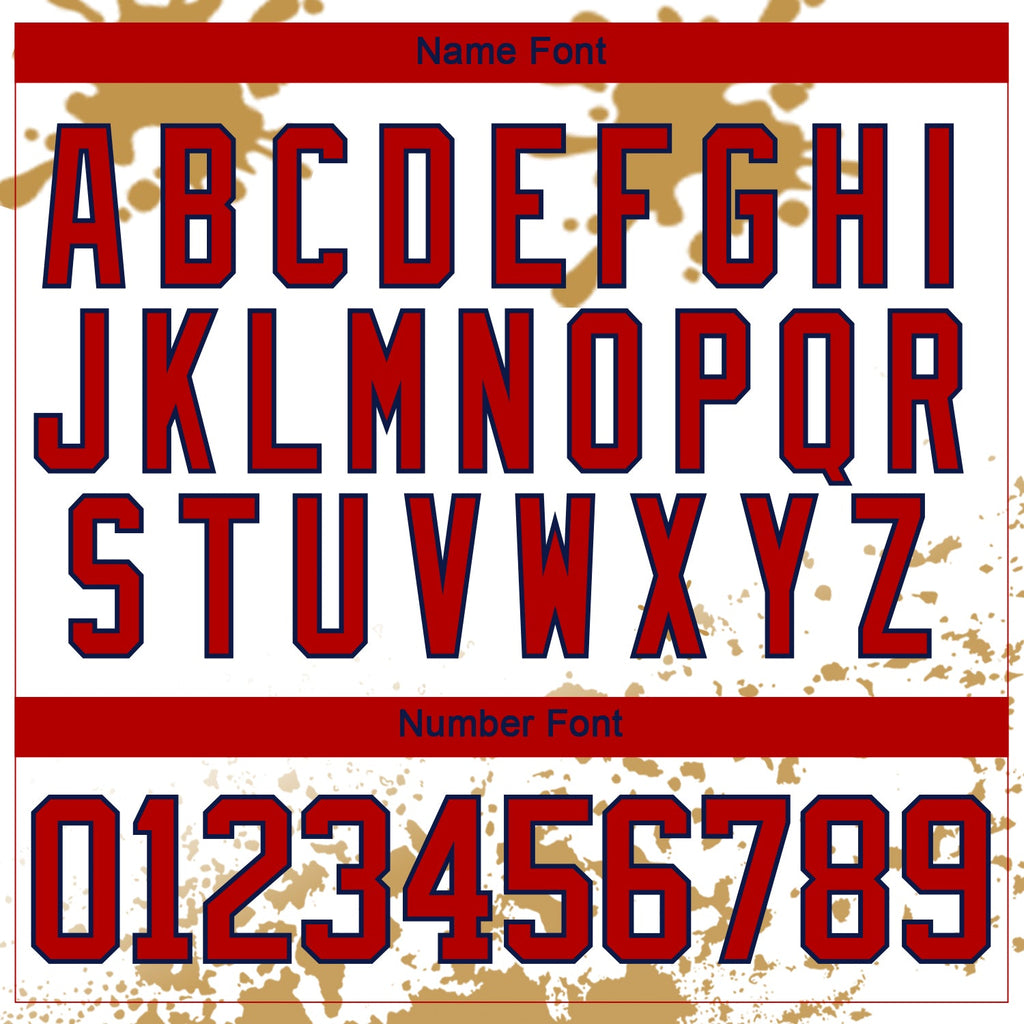 Custom Camo Red Old Gold Navy-White Splash Hockey Lace Neck Jersey