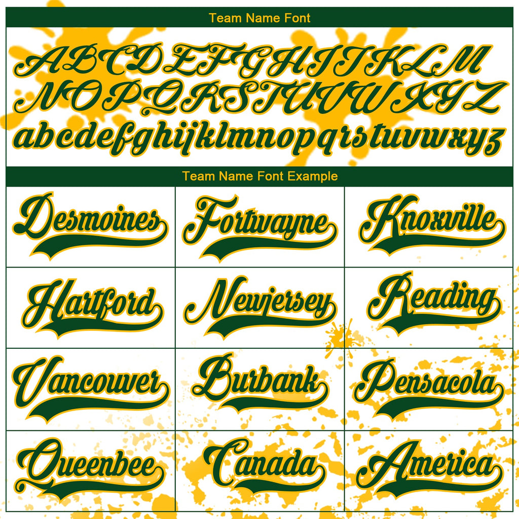Custom Camo Green Gold-White Splash Hockey Lace Neck Jersey