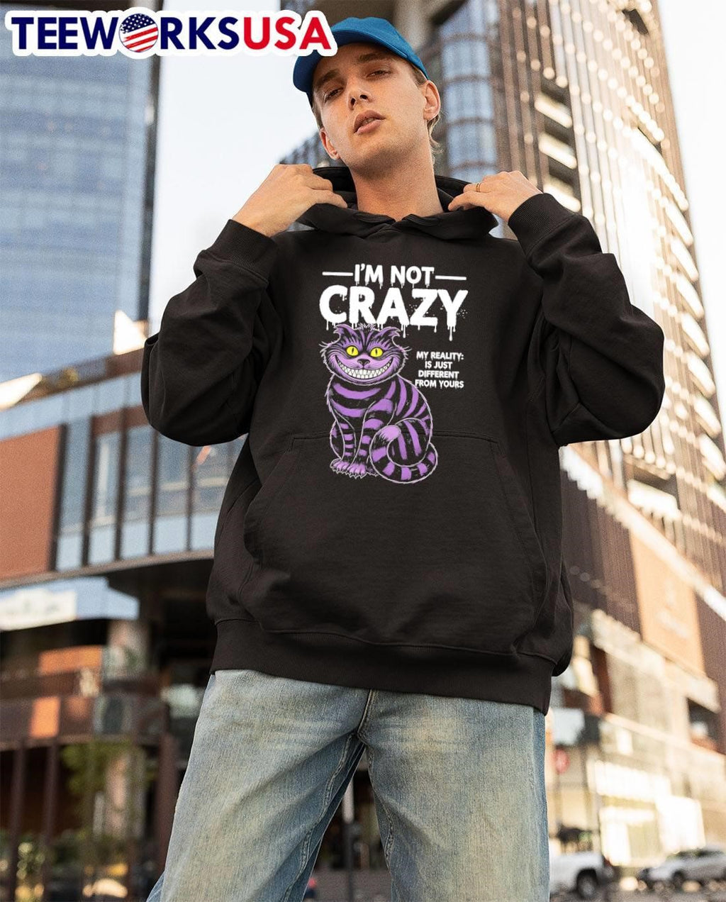 Cat purple I’m Not Crazy My Reality Is Different from Yours shirt