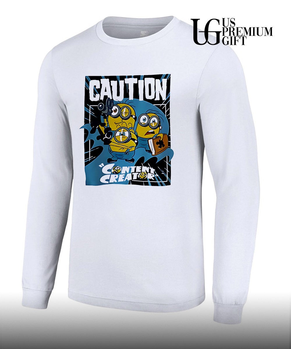 Caution Content Creator Minions shirt