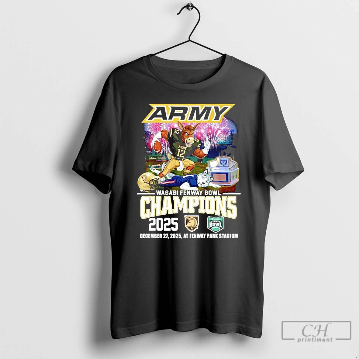 Classic Army Black Knights 2025 Wasabi Fenway Bowl Champions Football Mascot