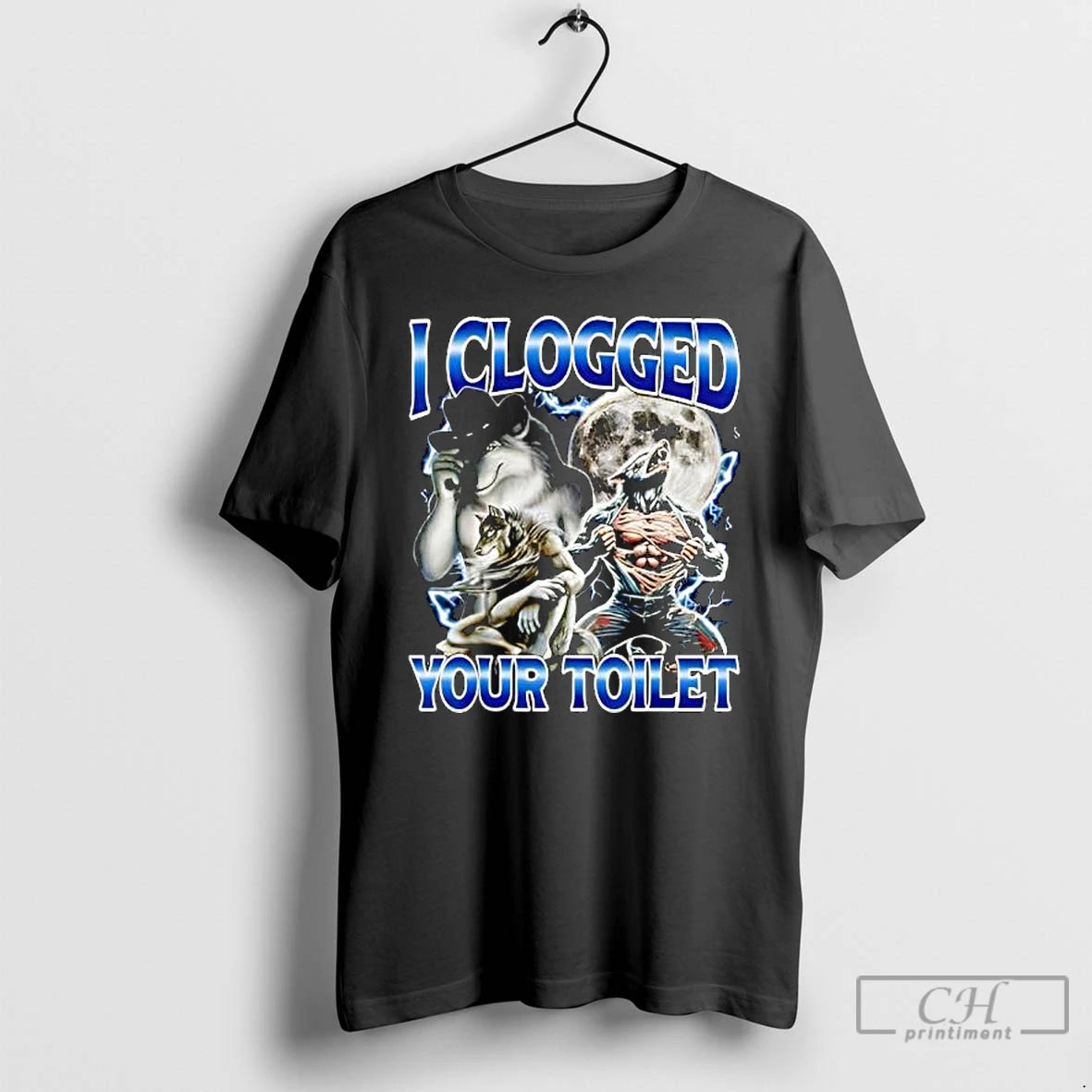 Classic I Clogged Your Toilet Funny Alpha Wolf Meme Stupid Brainrot