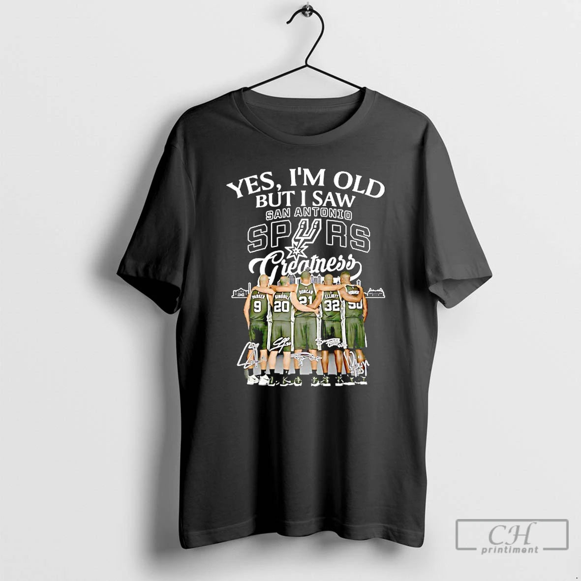 Classic Yes Im Old But I Saw San Antonio Spurs Greatness Signatures T Shirts Sweater