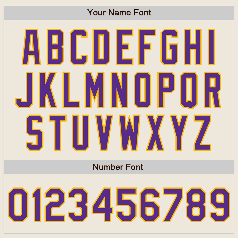 Custom Cream (Purple Gold Pinstripe) Purple-Gold Authentic Baseball Jersey