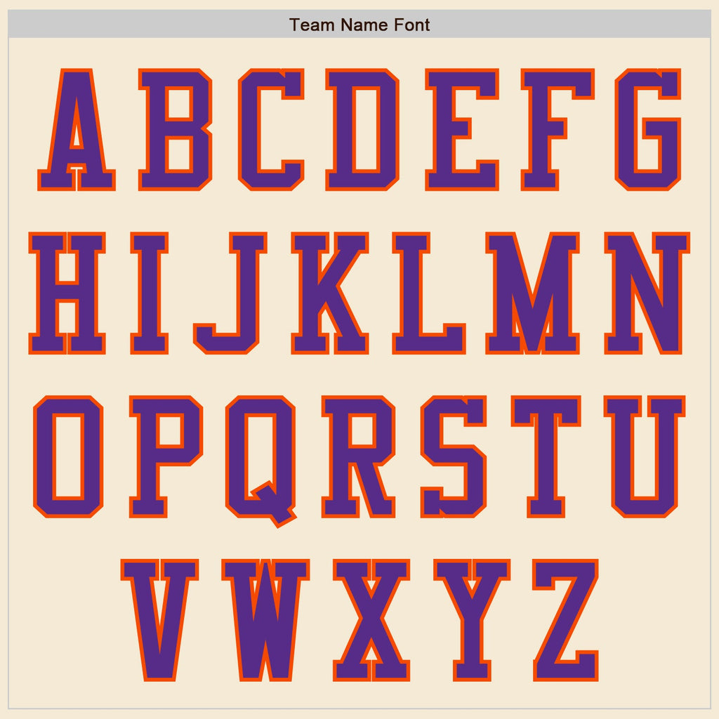 Custom Cream Orange-Purple Authentic Baseball Jersey