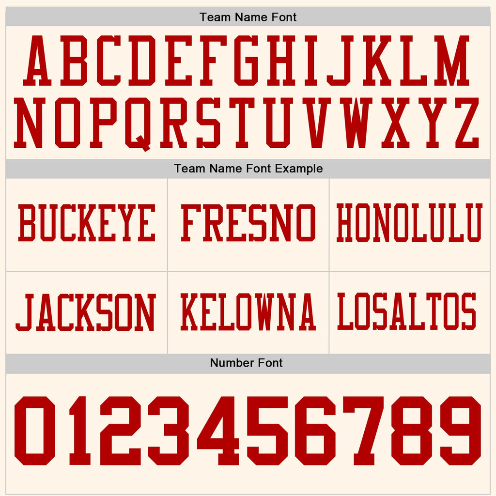 Custom Cream Red Authentic Football Jersey