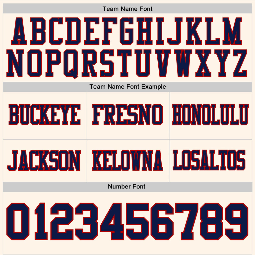 Custom Cream Navy-Red Authentic Football Jersey