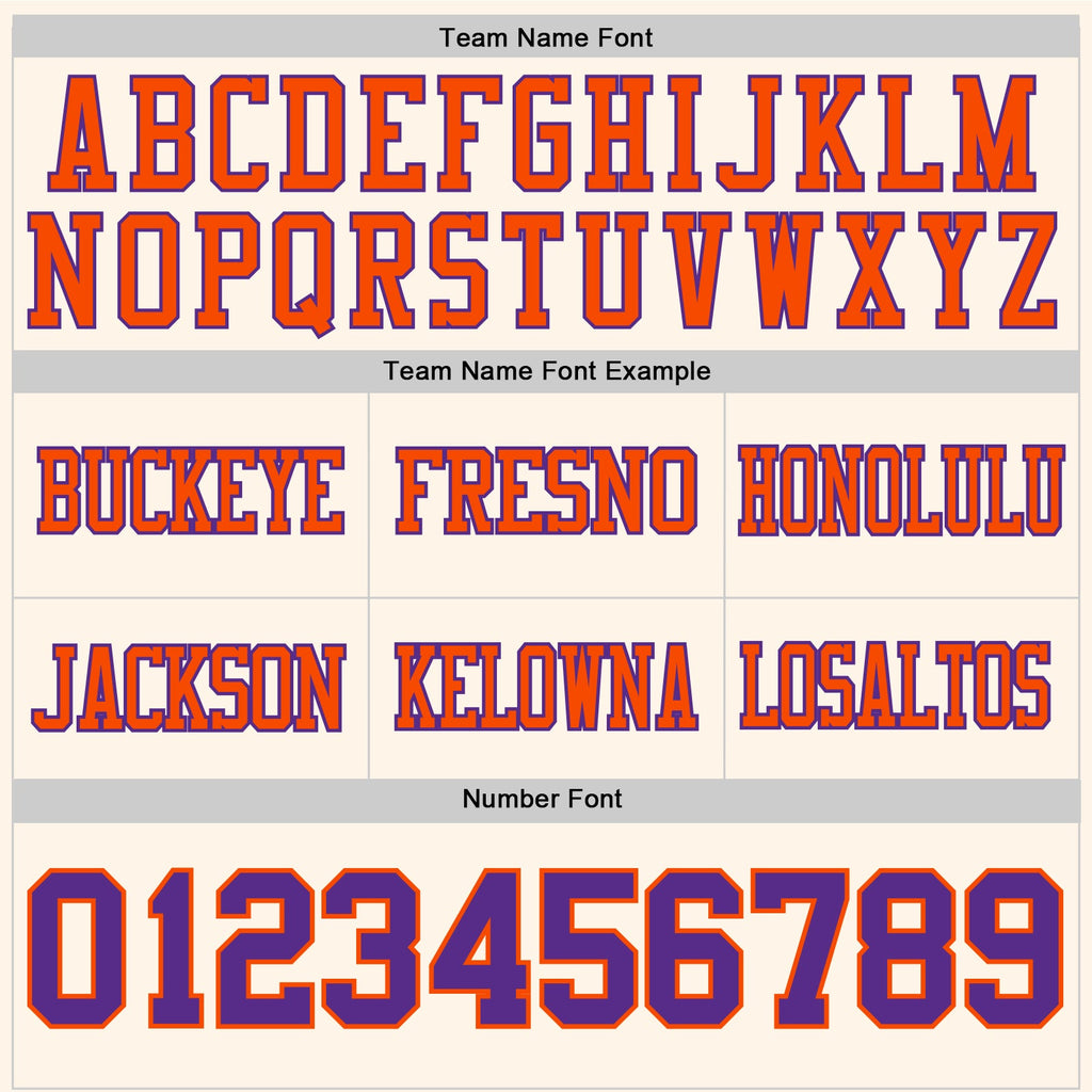 Custom Cream Purple-Orange Authentic Football Jersey