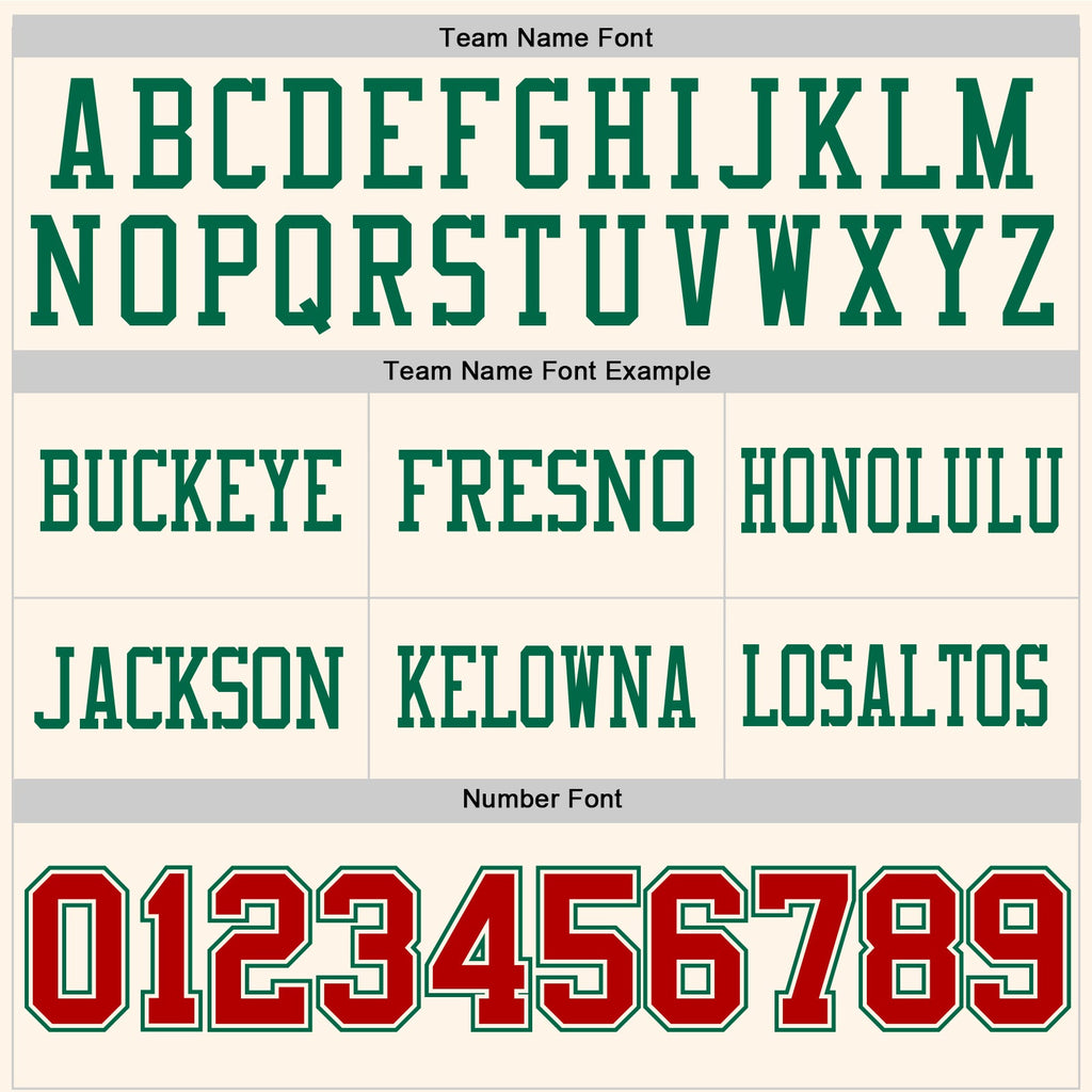 Custom Cream Red-Kelly Green Authentic Football Jersey