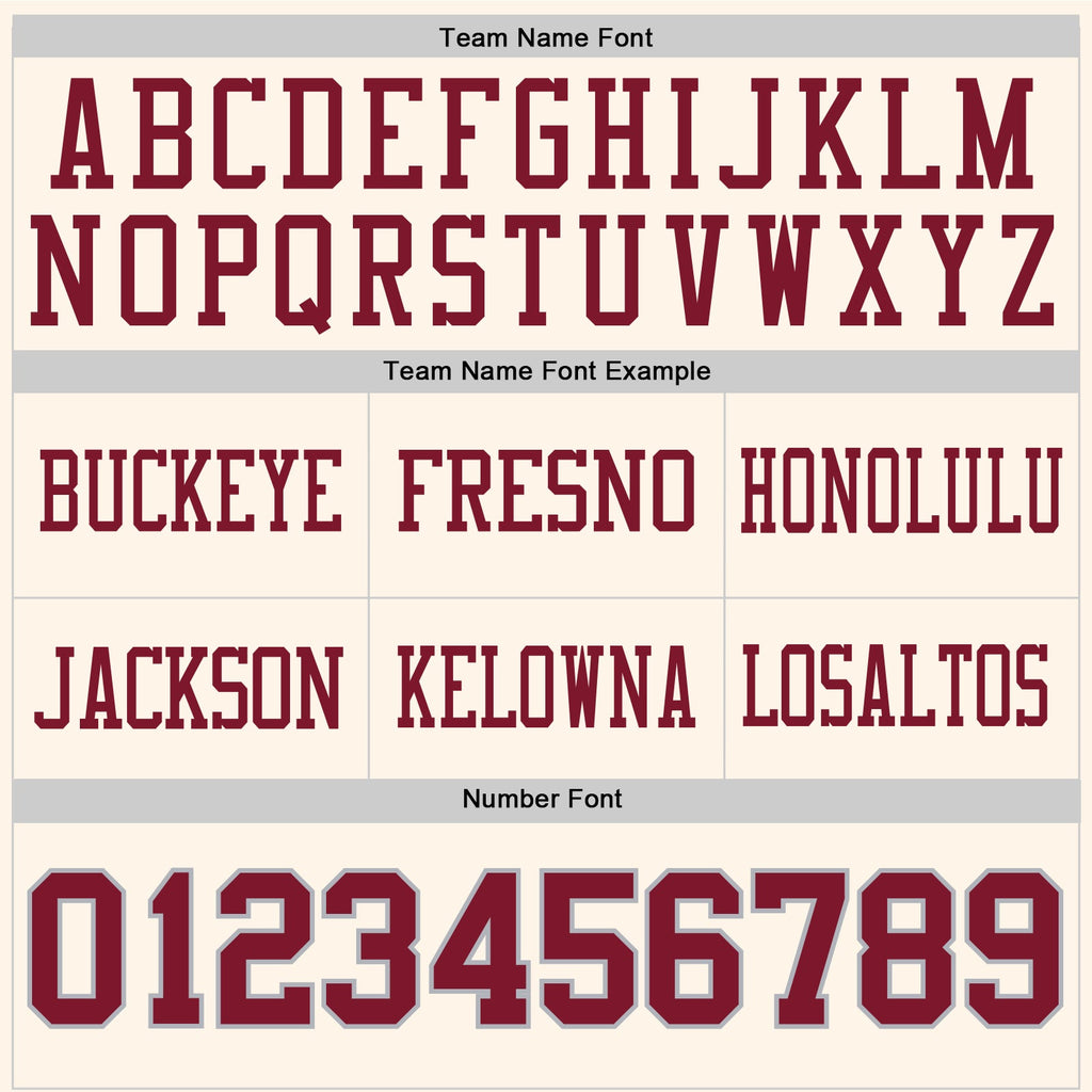 Custom Cream Crimson-Gray Authentic Football Jersey