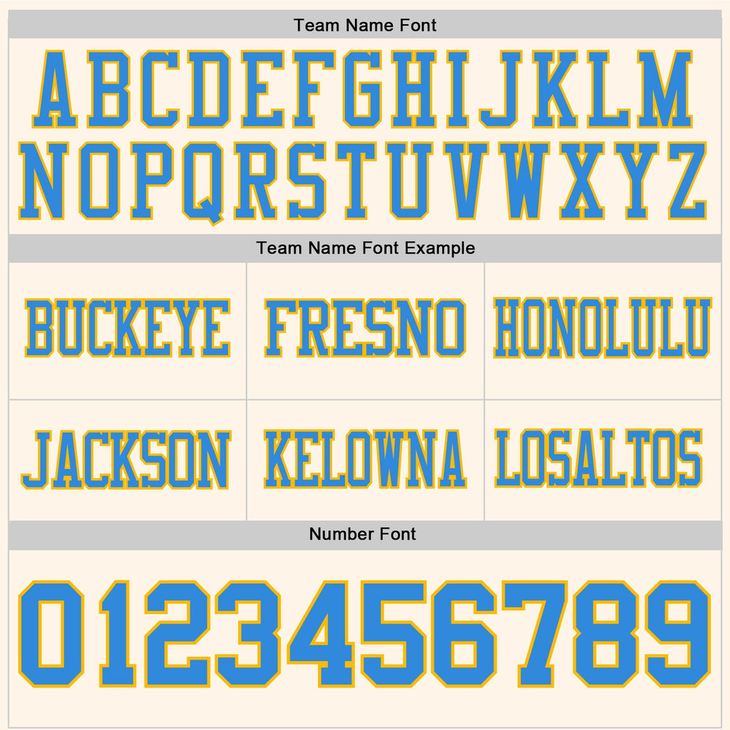 Custom Cream Powder Blue-Gold Authentic Football Jersey