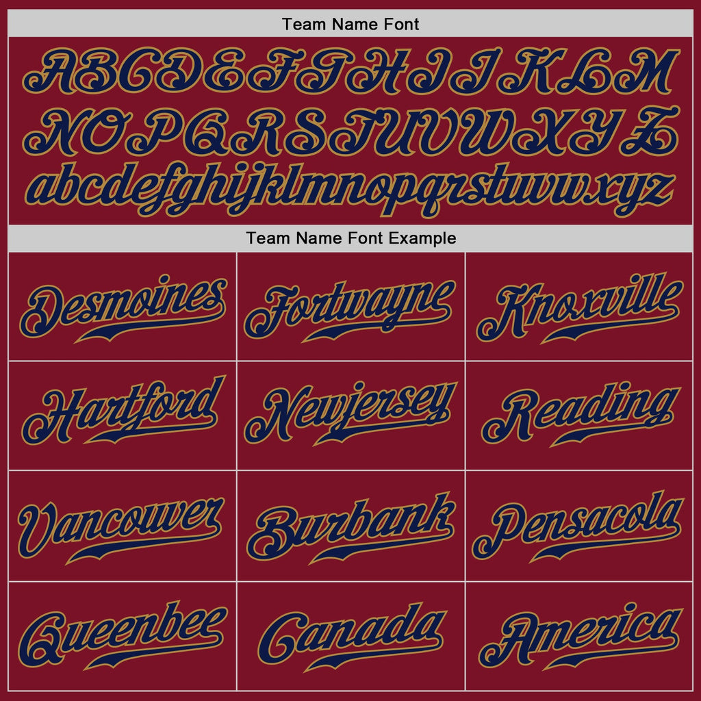 Custom Crimson Navy-Old Gold Authentic Baseball Jersey