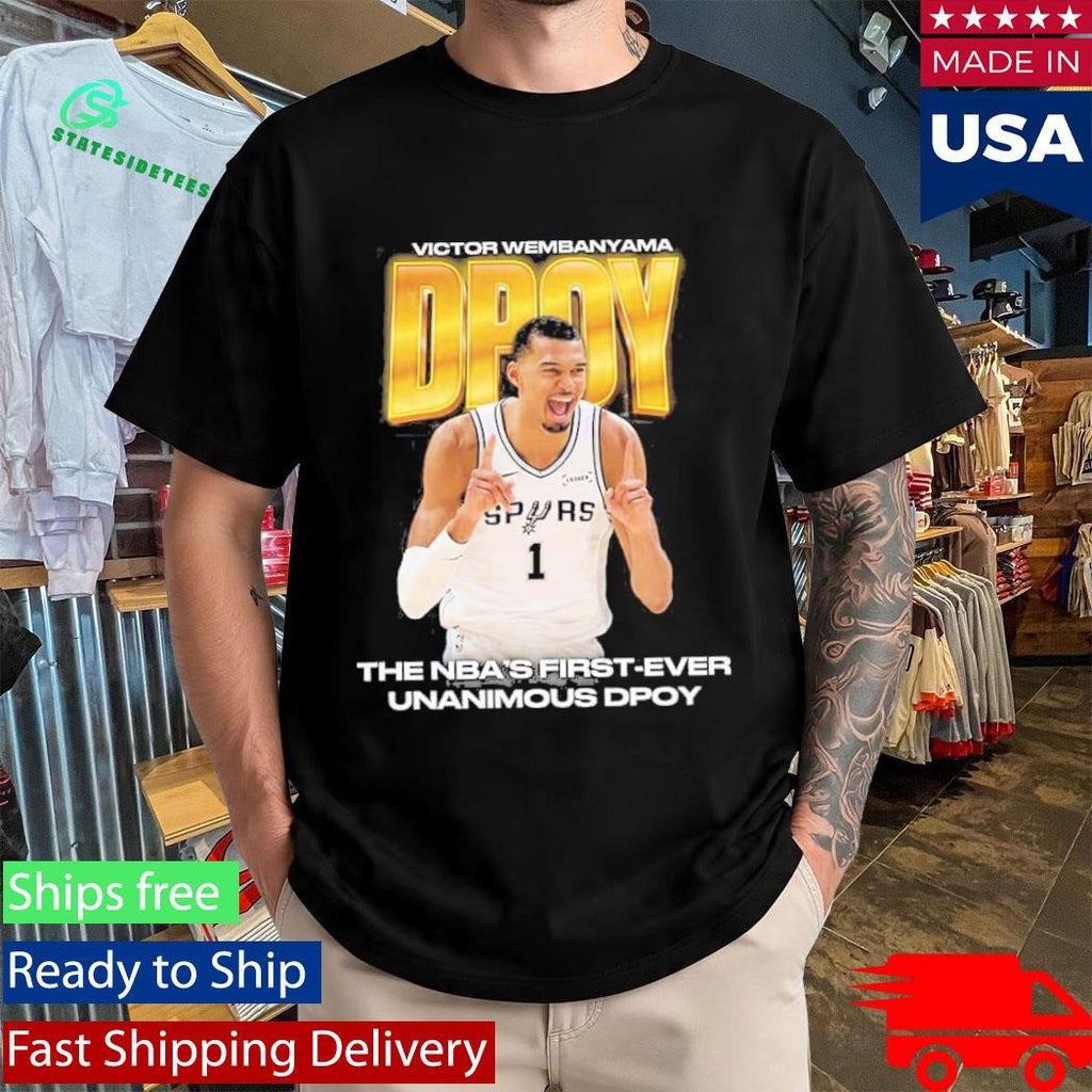 DPOY Victor Wembanyama 2026 The NBA First-Ever Unanimous Defensive Player Of The Year T-Shirt