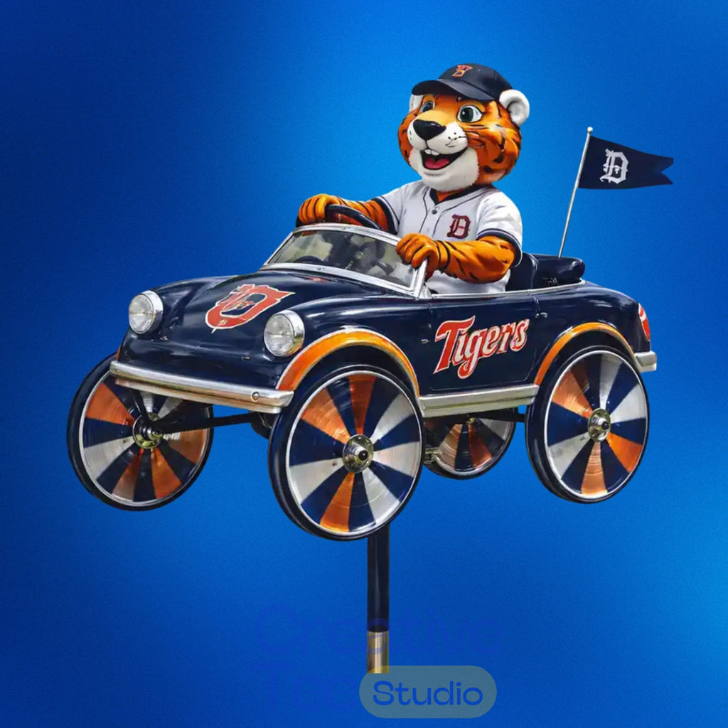 Detroit Tigers Paws Mascot Garden Wind Spinner