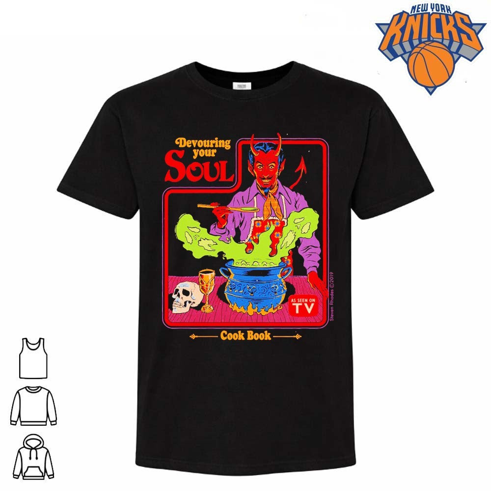 Devouring Your Soul Cook Book Devil Satanic Retro Vintage Cartoon Shirt
