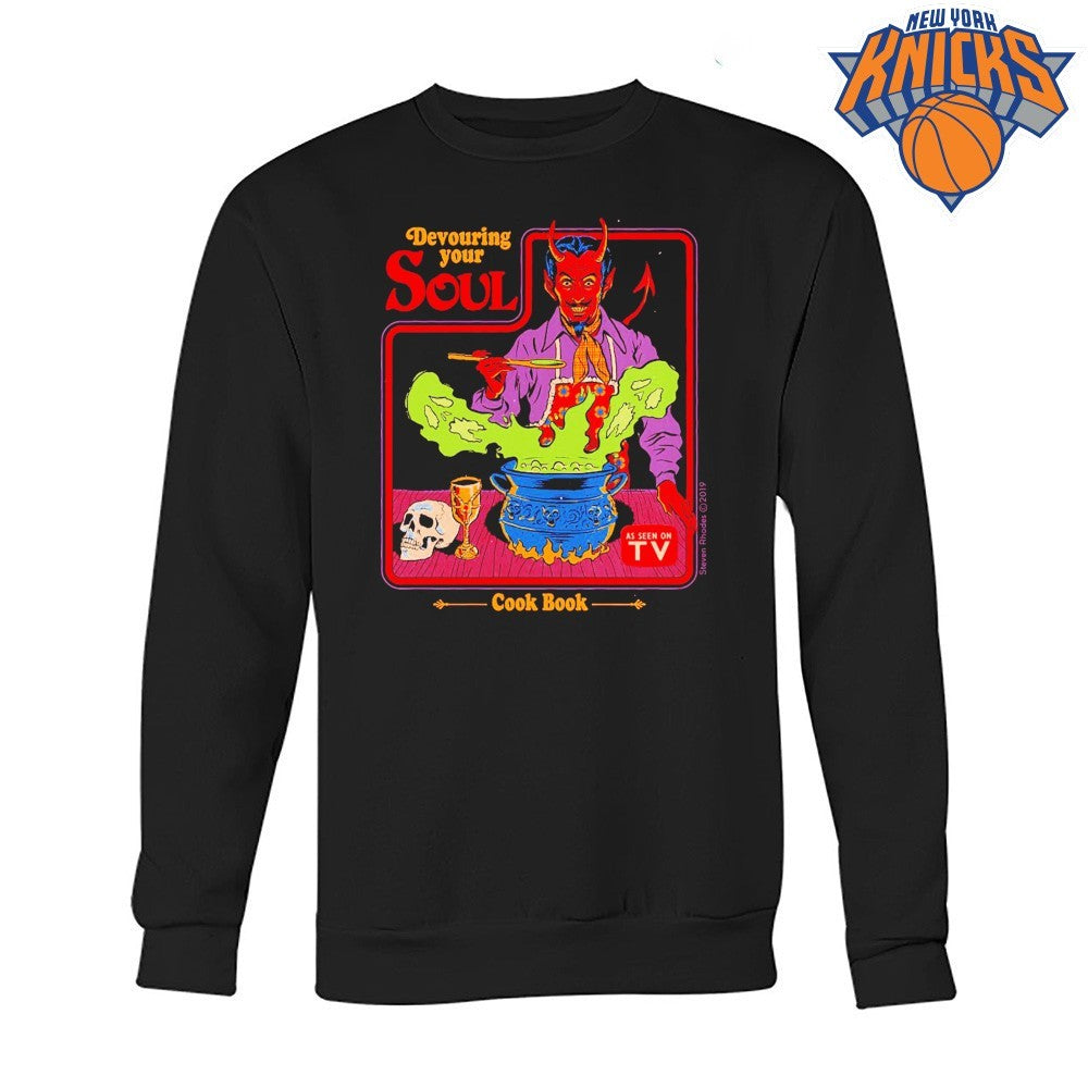 Devouring Your Soul Cook Book Devil Satanic Retro Vintage Cartoon Shirt