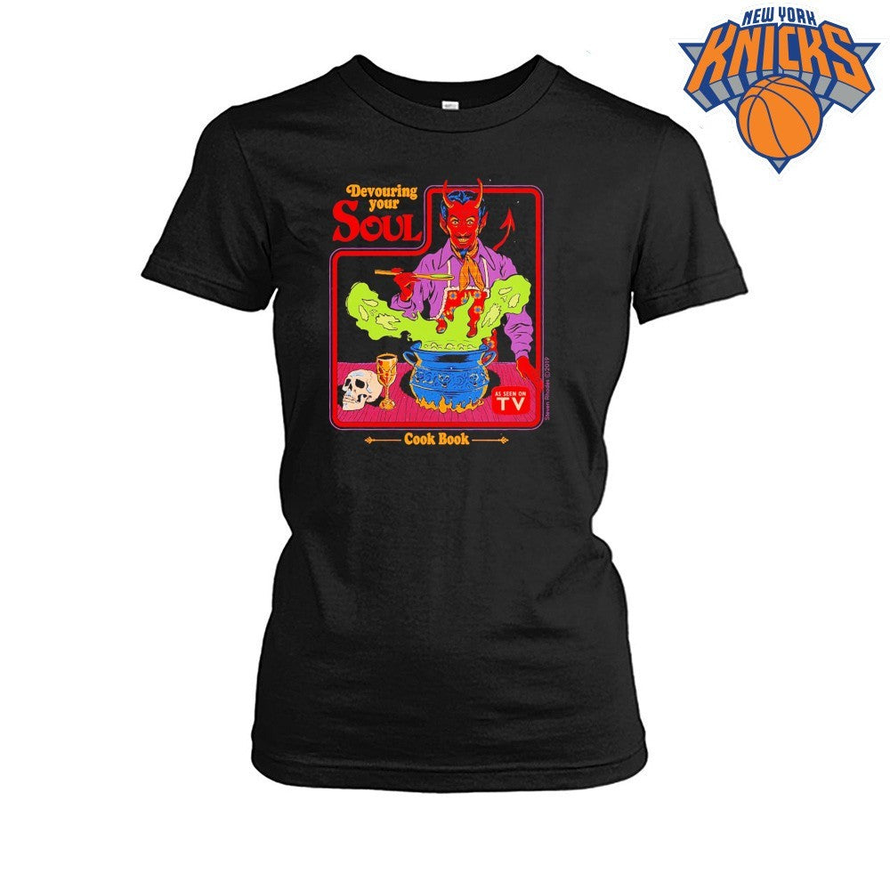 Devouring Your Soul Cook Book Devil Satanic Retro Vintage Cartoon Shirt