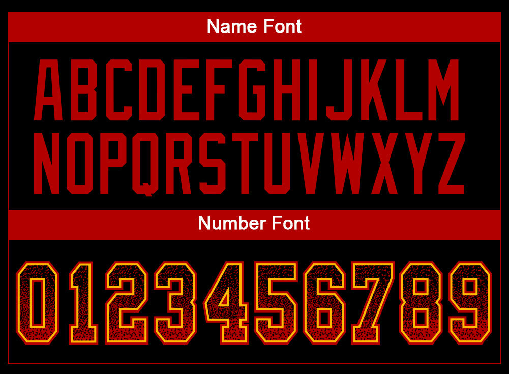 Custom Black Red-Gold Drift Fashion Football Jersey