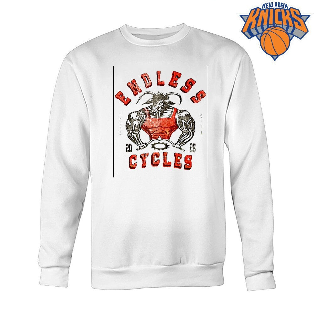 Endless Cycles Strong Muscle Gym Goat Weightlifting Bodybuilding Fitness Cartoon Graphic Shirt