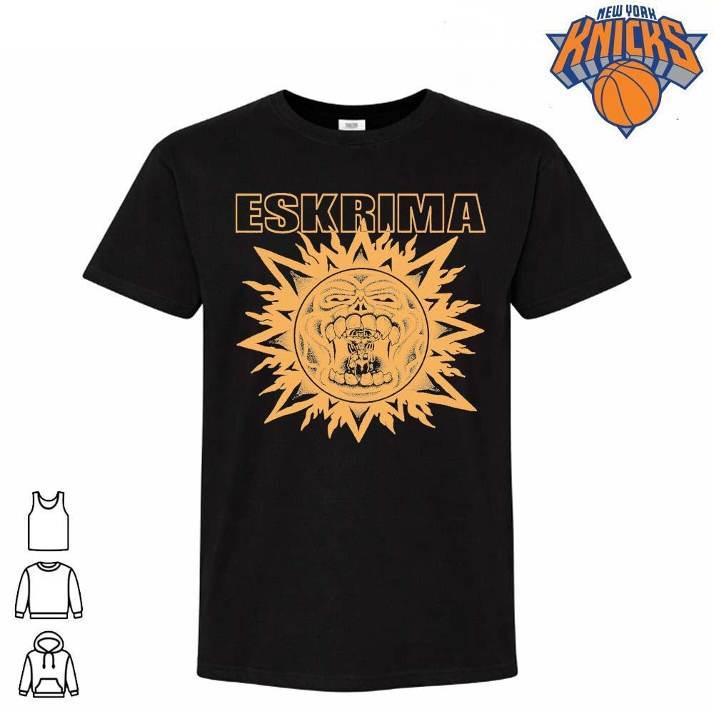 Eskrima Sun Face Skeleton Warrior Bodybuilder Fitness Gym Workout Shirt