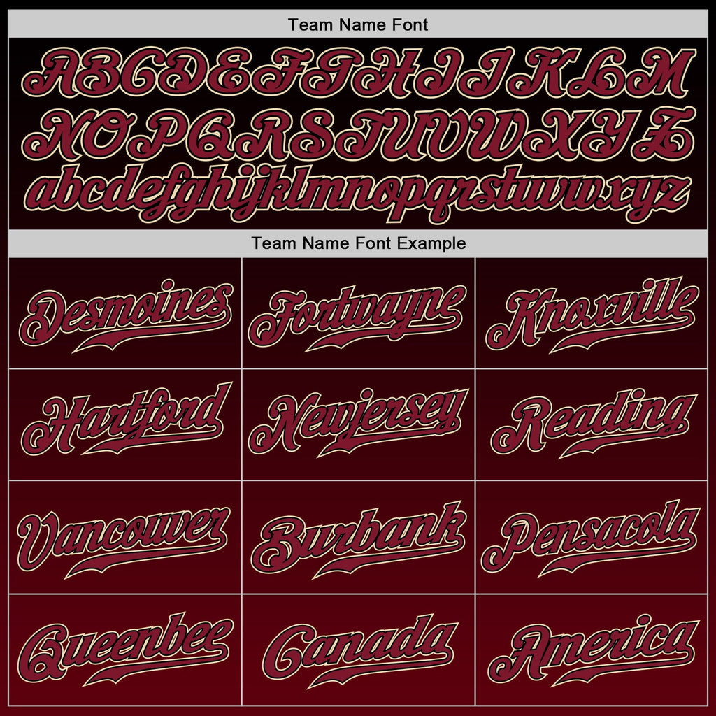 Custom Black Crimson-Cream Authentic Fade Fashion Baseball Jersey