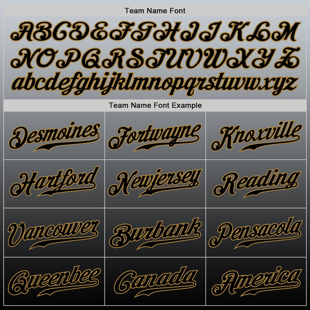 Custom Gray Old Gold-Black Authentic Fade Fashion Baseball Jersey