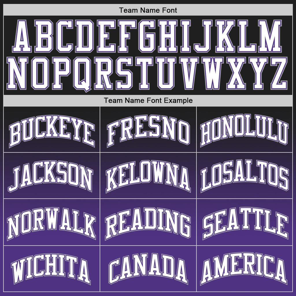 Custom Black White-Purple Authentic Fade Fashion Basketball Jersey