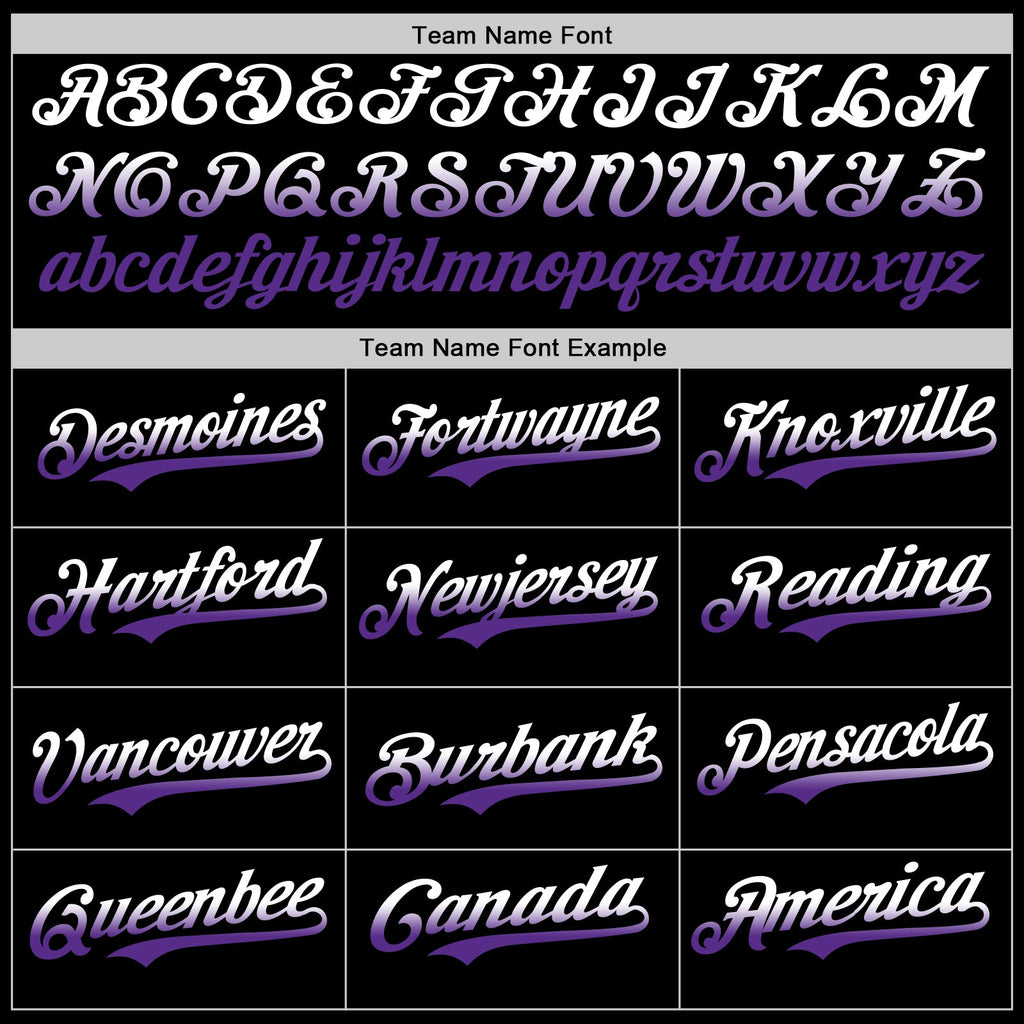 Custom Black White-Purple Authentic Fade Fashion Baseball Jersey