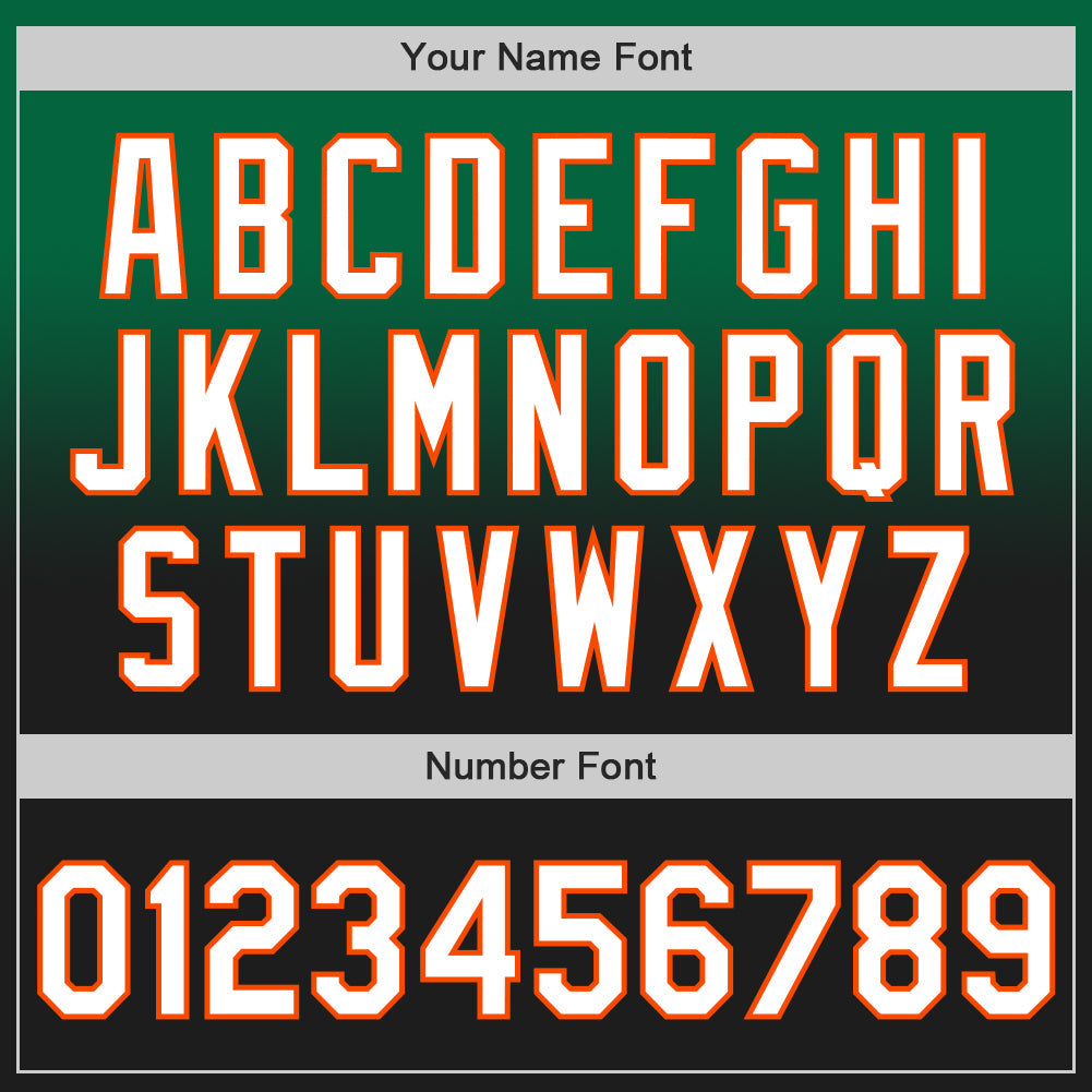 Custom Kelly Green Black-Orange Authentic Fade Fashion Baseball Jersey