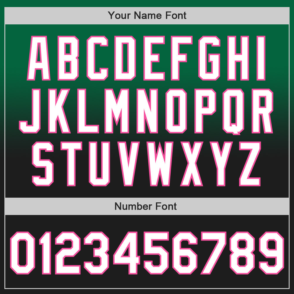 Custom Kelly Green Black-Pink Authentic Fade Fashion Baseball Jersey