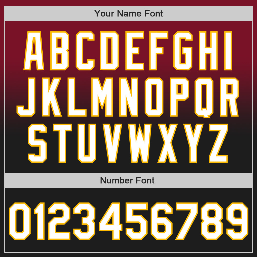Custom Crimson Black-Gold Authentic Fade Fashion Baseball Jersey