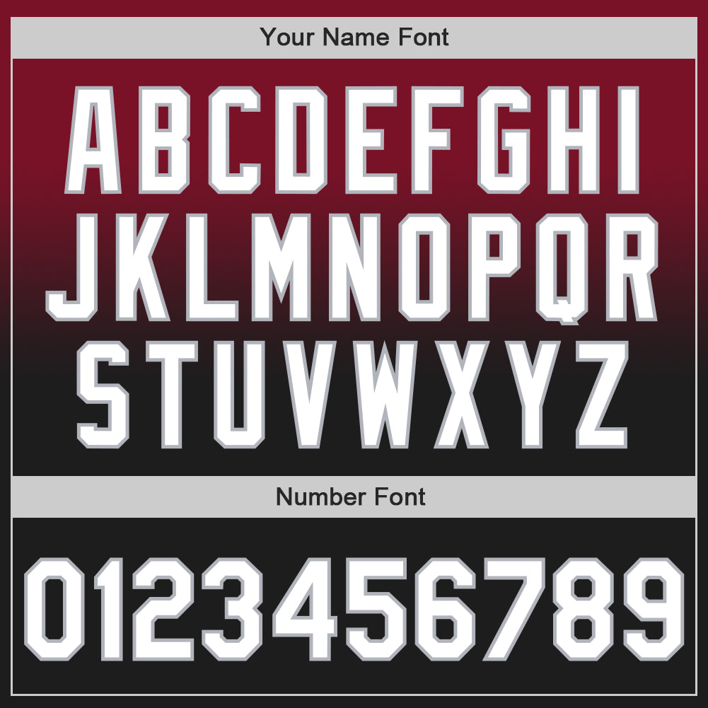 Custom Crimson Black-Gray Authentic Fade Fashion Baseball Jersey