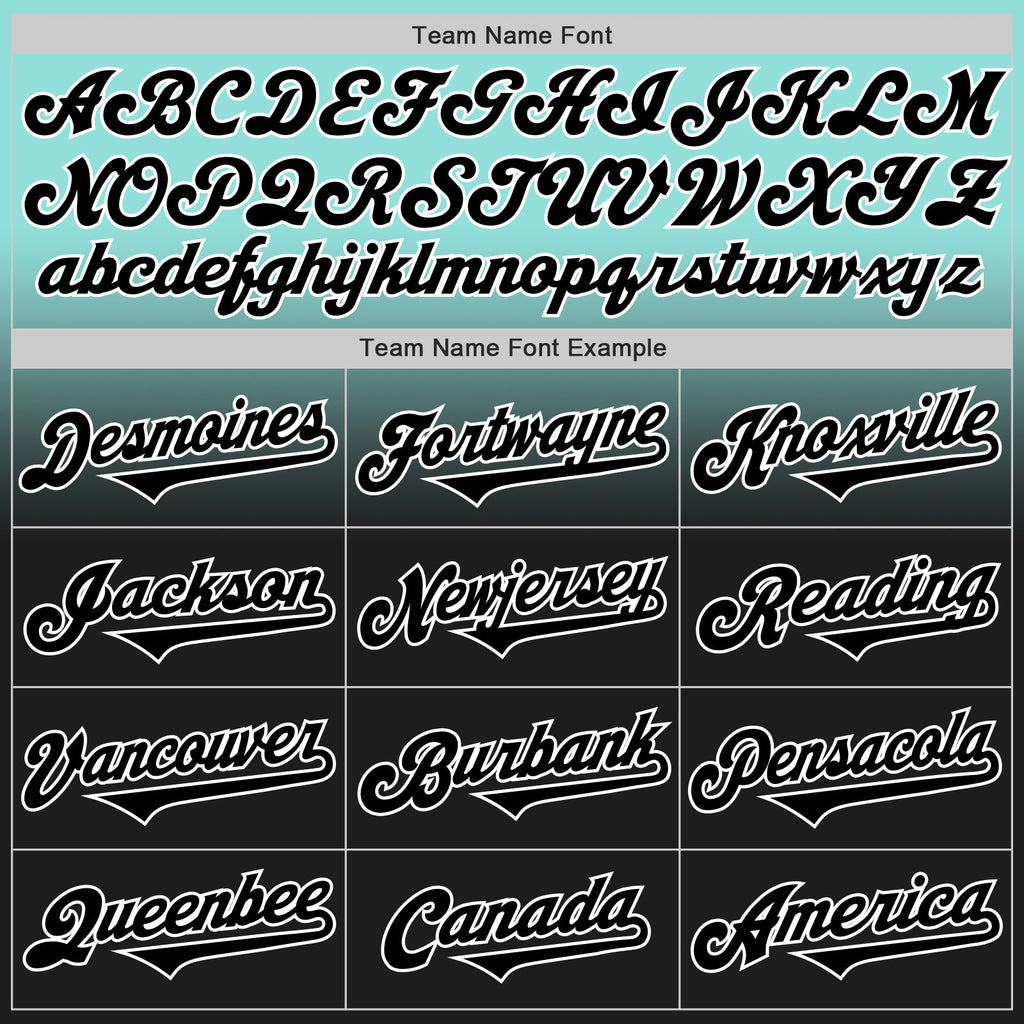 Custom Ice Blue Black-White Authentic Fade Fashion Baseball Jersey