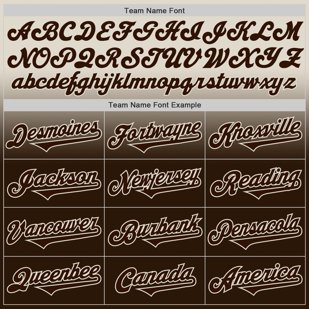 Custom Cream Brown Authentic Fade Fashion Baseball Jersey