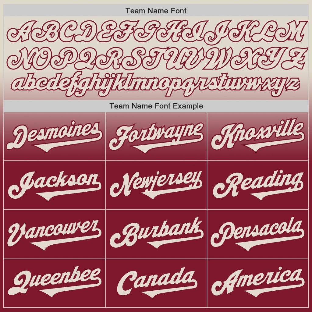 Custom Cream Crimson Authentic Fade Fashion Baseball Jersey