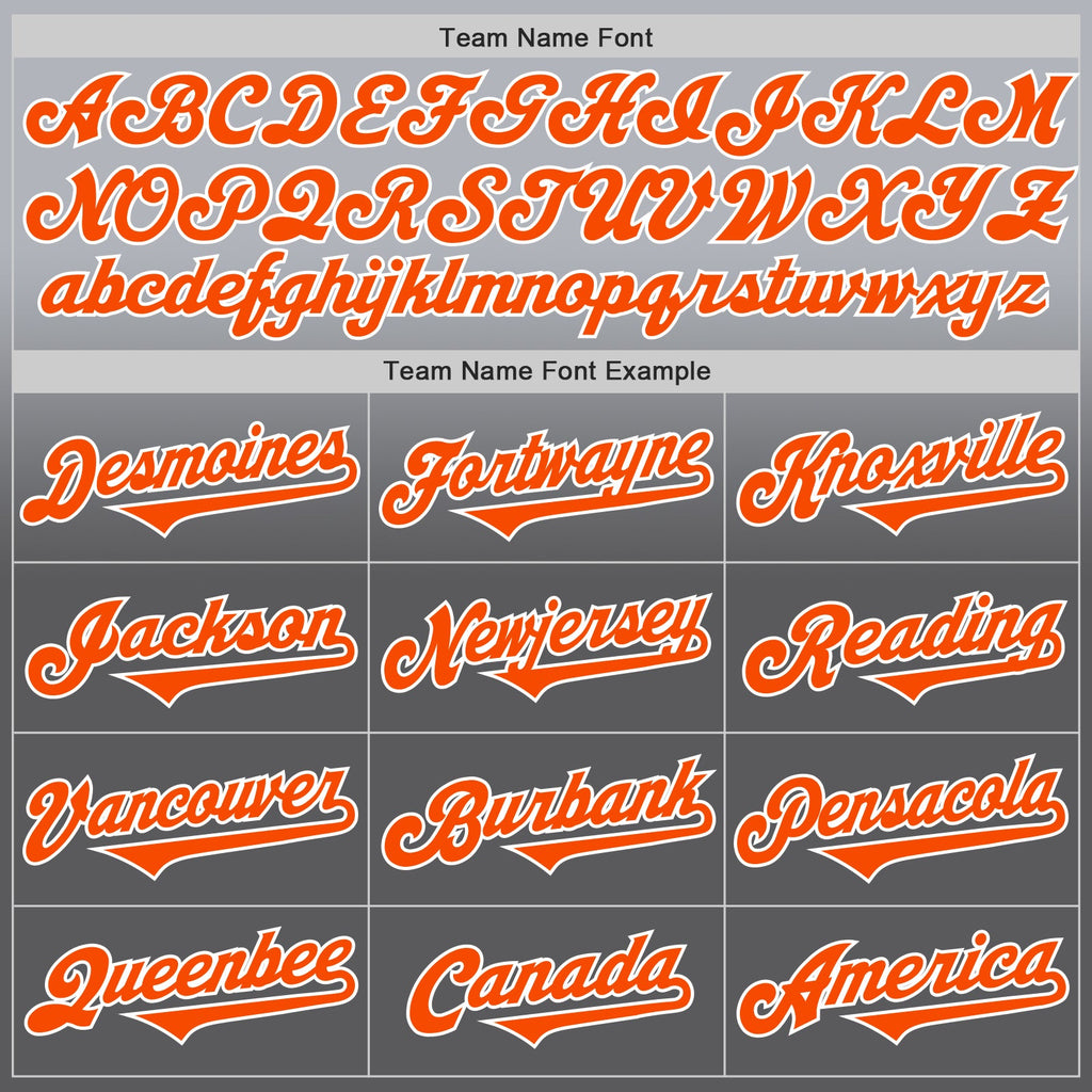Custom Gray Orange Steel Gray-White Authentic Fade Fashion Baseball Jersey