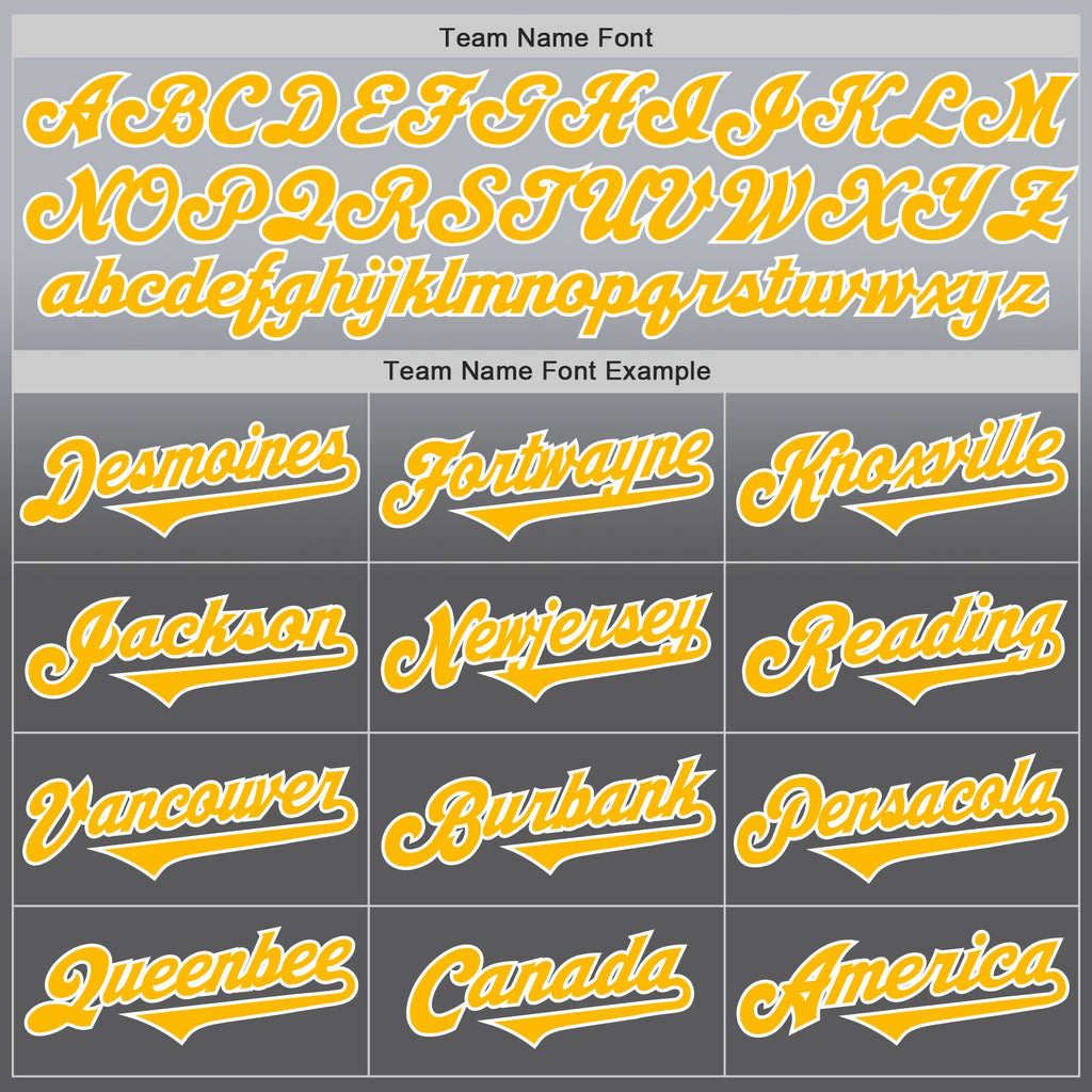 Custom Gray Gold Steel Gray-White Authentic Fade Fashion Baseball Jersey