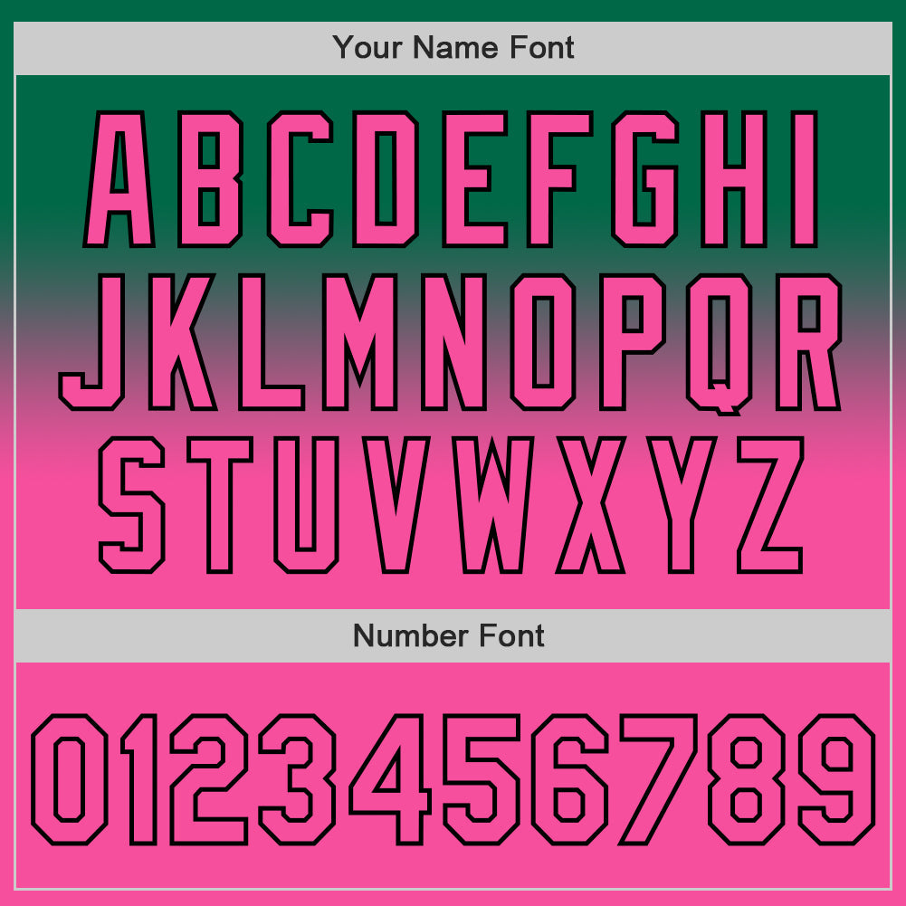 Custom Kelly Green Pink-Black Authentic Fade Fashion Baseball Jersey