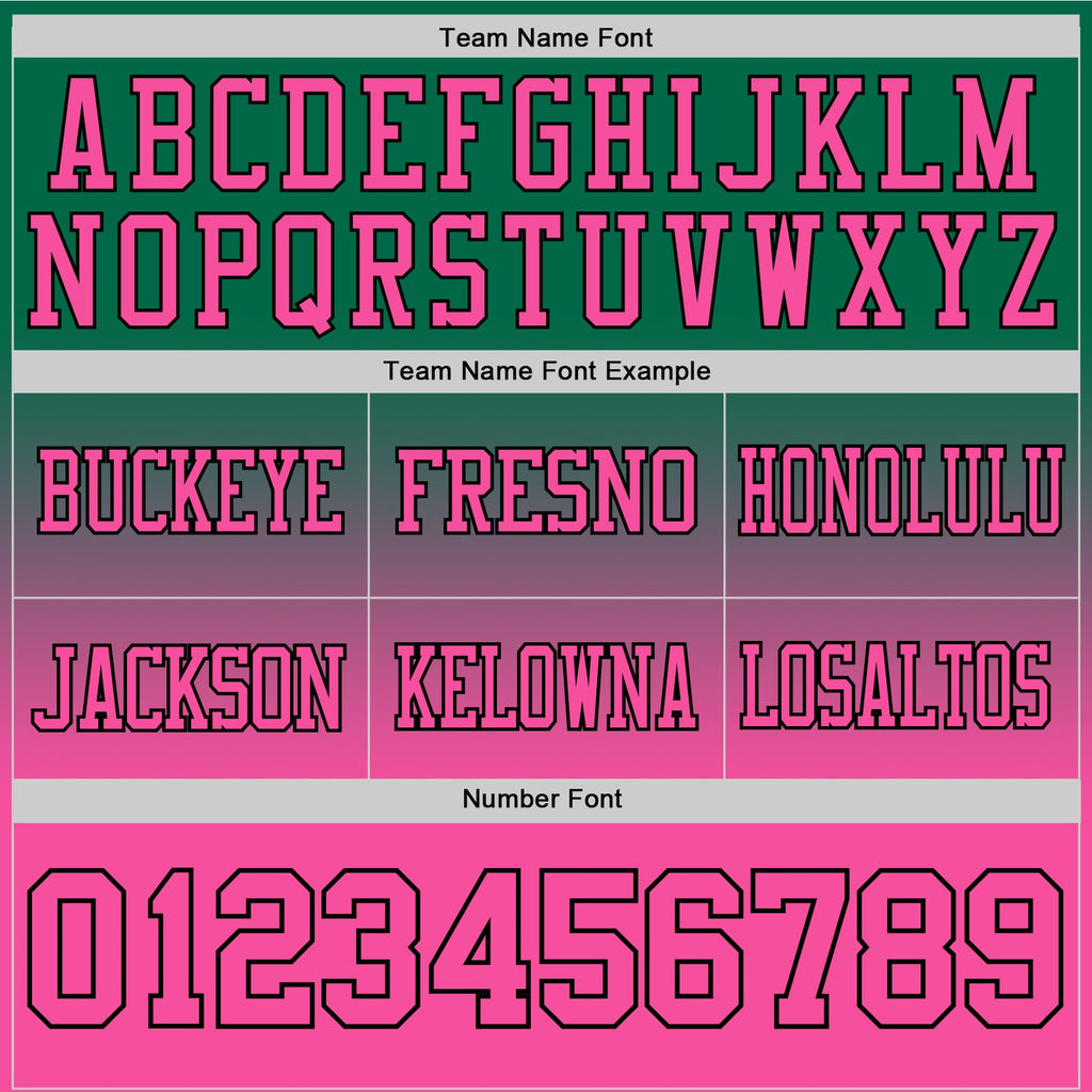Custom Kelly Green Pink-Black Authentic Fade Fashion Football Jersey