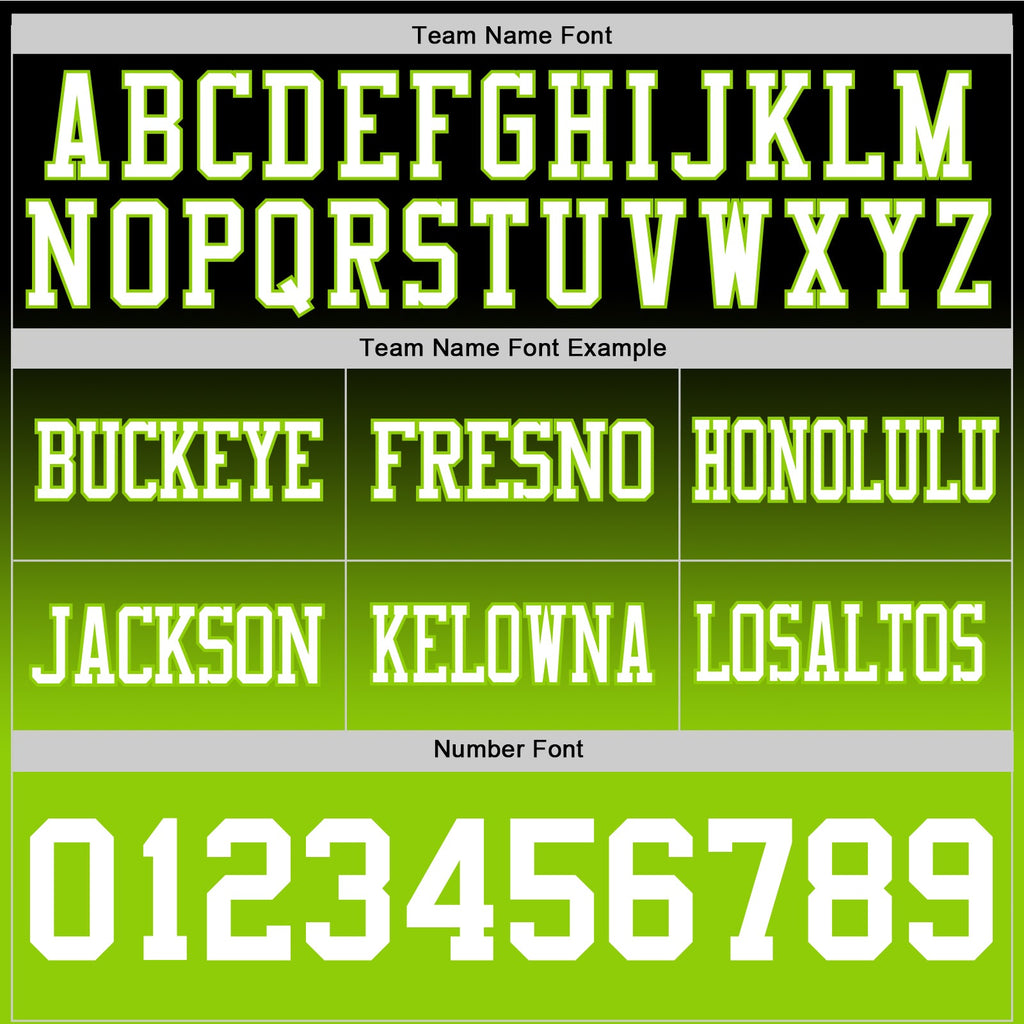 Custom Black White-Neon Green Authentic Fade Fashion Football Jersey