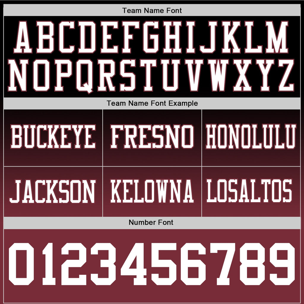 Custom Black White-Burgundy Authentic Fade Fashion Football Jersey