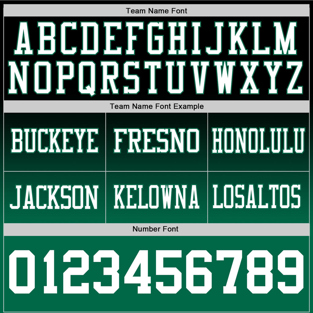 Custom Black White-Kelly Green Authentic Fade Fashion Football Jersey