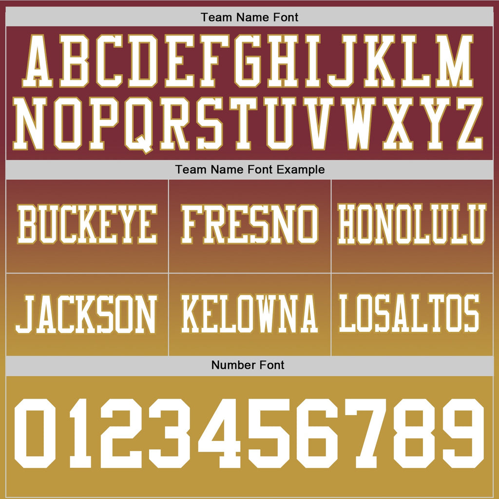 Custom Burgundy White-Old Gold Authentic Fade Fashion Football Jersey